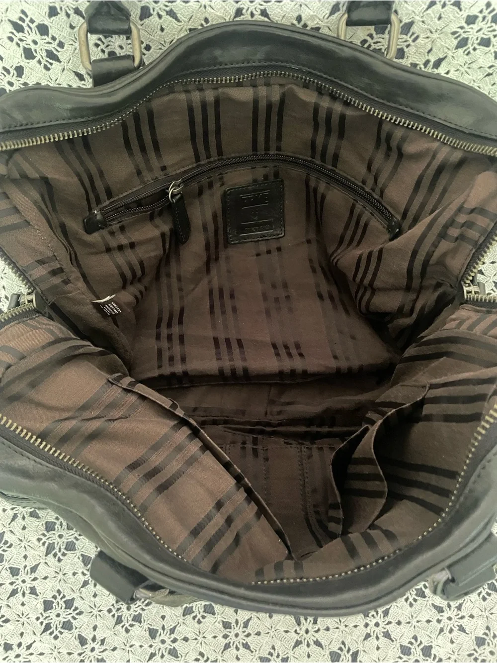 Frye Black Leather Tote with Shoulder Strap